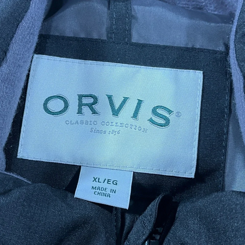 Orvis Puffer Vest Men XL Ripstop Outerwear Black Outdoors Hiking‎ Fishing Zip